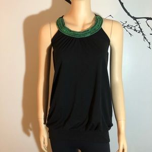 FREE CULTURE Top w/ Beaded Neck